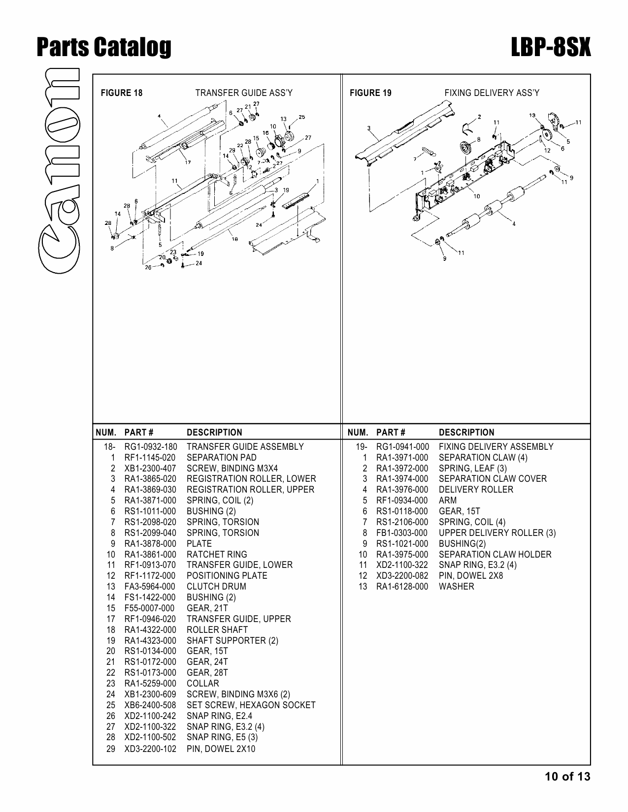 Canon imageCLASS LBP-8sx Parts Catalog Manual-4